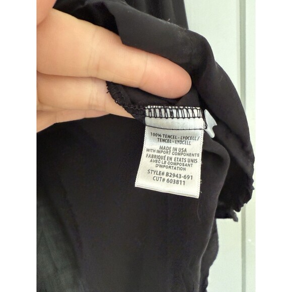 Cloth & Stone Button Down Shirt Top S Small Long Sleeve Casual Black Tencel - Picture 4 of 6